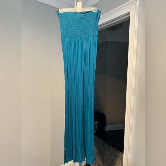 Blue Strapless Maxi Sundress - Picture 2 of 6